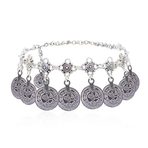 1pair Vintage Bohemian Gypsy Coin Tassel Anklet Retro Beach Anklet