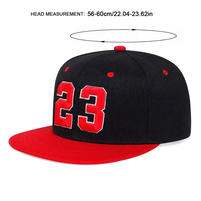 23 Embroidery Hip Hop Hat Outdoor Adjustable Travel Snapback Hat