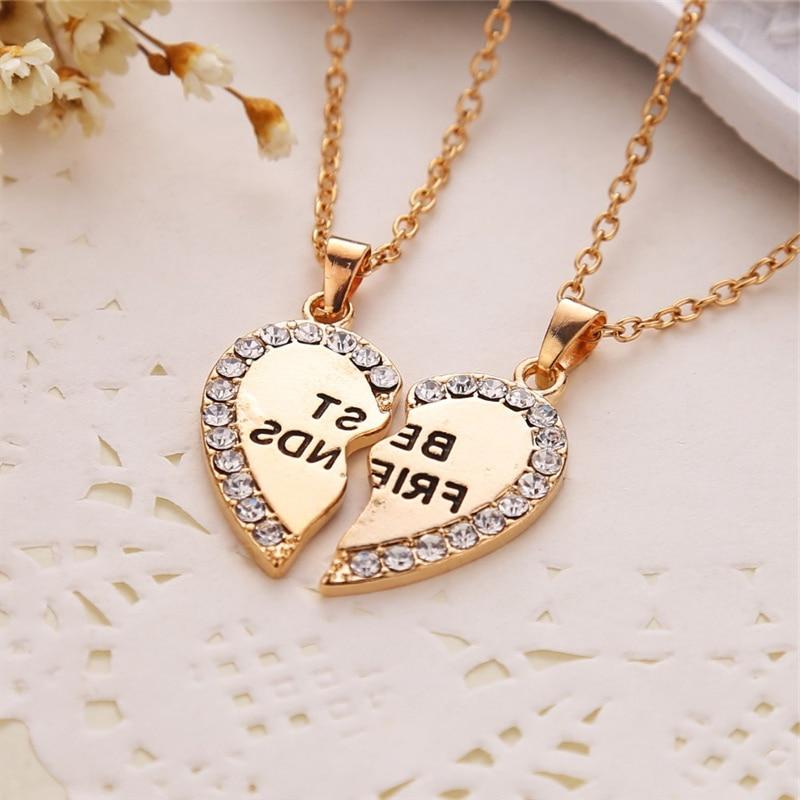 2pcs Best Friends Forever Necklace for Women Heart Pendant Best Friend Necklace Friendship Jewelry