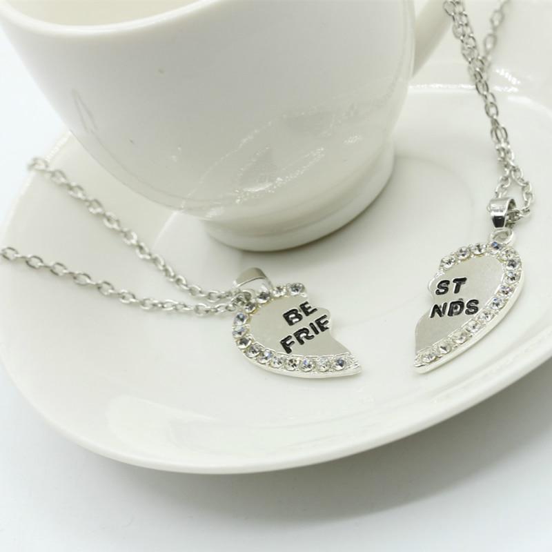 2pcs Best Friends Forever Necklace for Women Heart Pendant Best Friend Necklace Friendship Jewelry