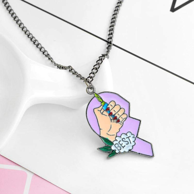 2pcs Best Friends Forever Necklace Heart Shape Pendant Necklace For Women
