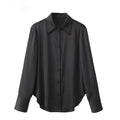 2pcs Pants Shirts Sets Fashion Solid Blouse Casual Turn Down Collar