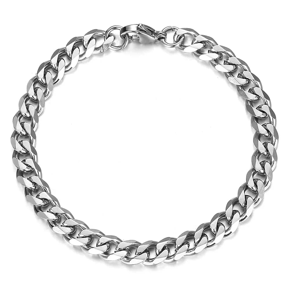 3/5/7MM Stainless Steel Curb Cuban Link Chain Anklet Jewelry Gift