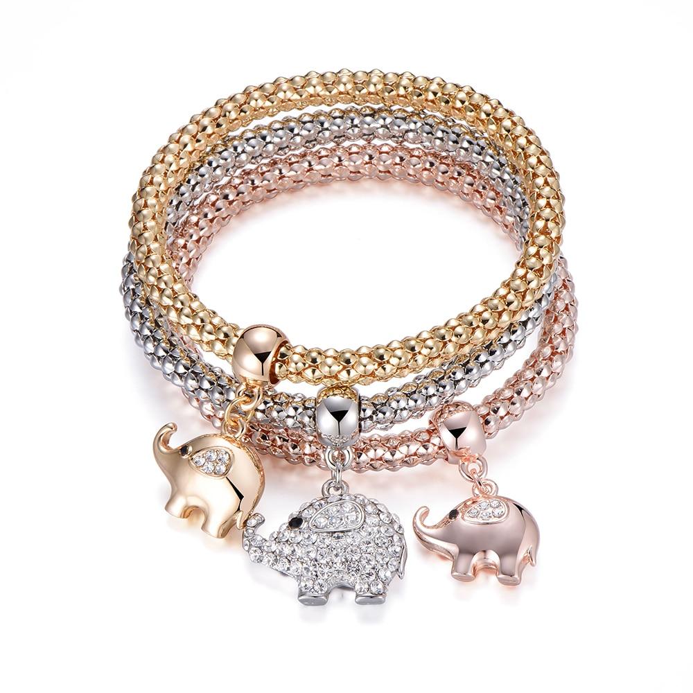 3pcs Crystal Charm Bracelet For Women Jewelry Bracelet Chain Jewelry
