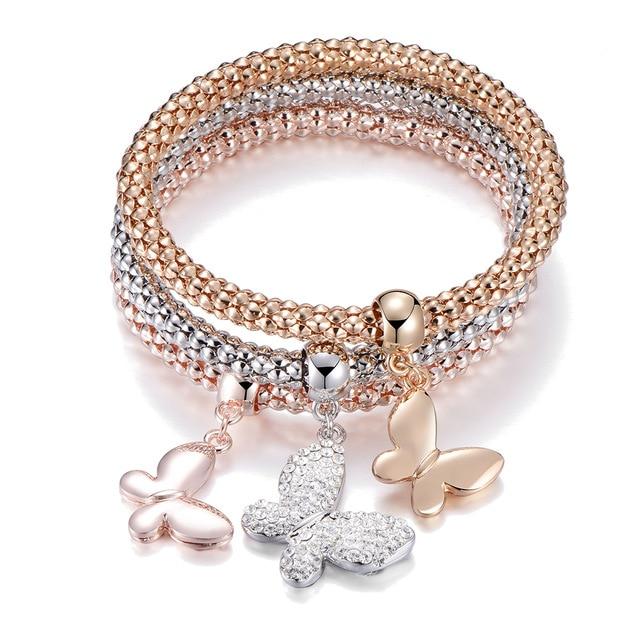 3pcs Crystal Charm Bracelet For Women Jewelry Bracelet Chain Jewelry