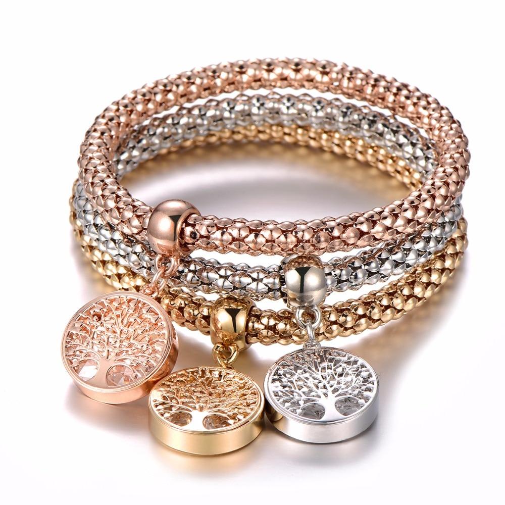 3pcs Crystal Charm Bracelet For Women Jewelry Bracelet Chain Jewelry