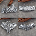 4pcs Vintage Metal Hair Barrette Gothic Hair Clip Moon Bat Hairpin Set