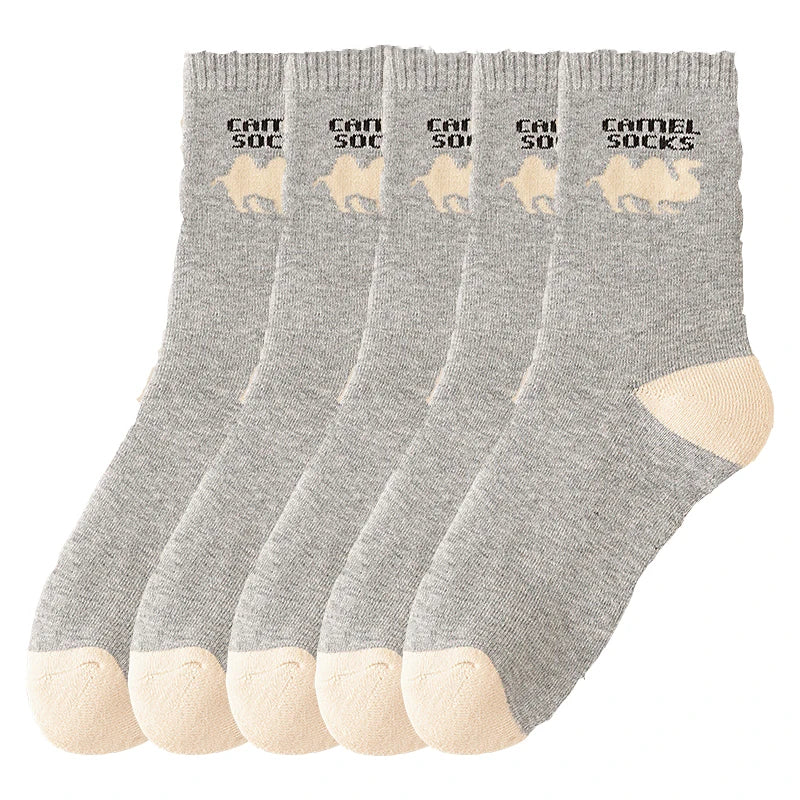 5 Pairs Warm Winter Socks Thick Fleece Terry Warm Casual Long Socks