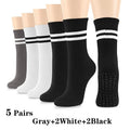5Pairs Pilates Yoga Socks Non Slip Silicone Grips Cotton Fitness Socks