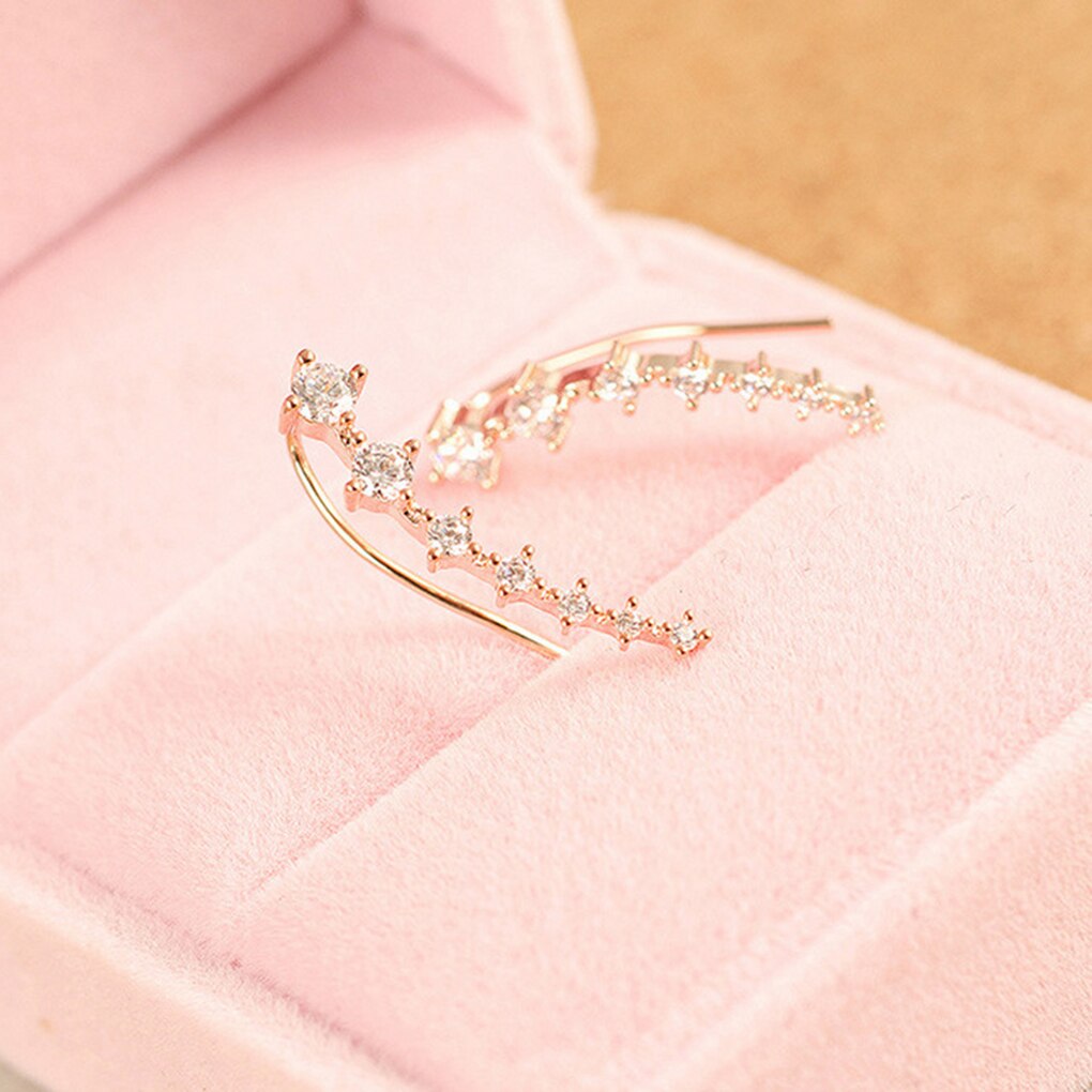 7 Crystal Ear Cuffs Hoop Climber Stud Earrings Star Ear Stud Pin