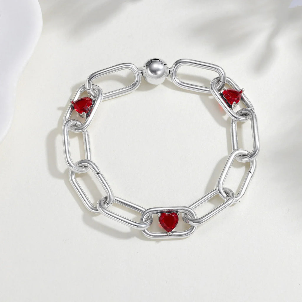 925 Sterling Silver Chain Rainbow Gem Bracelet Charm Jewelry Gift