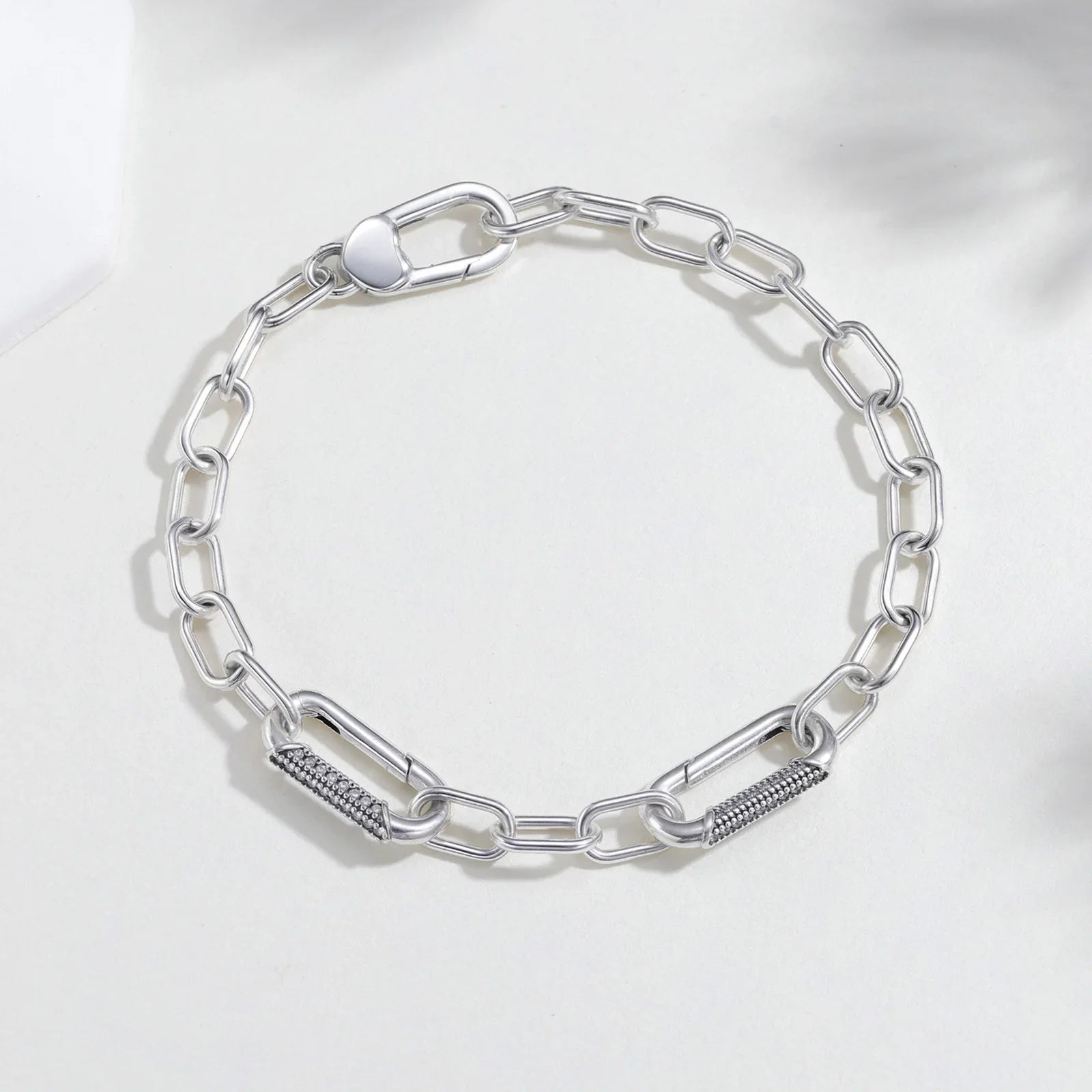 925 Sterling Silver Chain Rainbow Gem Bracelet Charm Jewelry Gift
