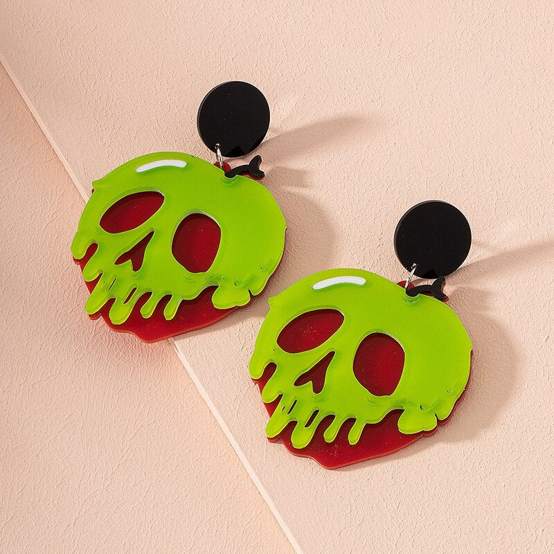 Acrylic Heart Skull Head Piercing Earrings Fashion Jewelry Earring