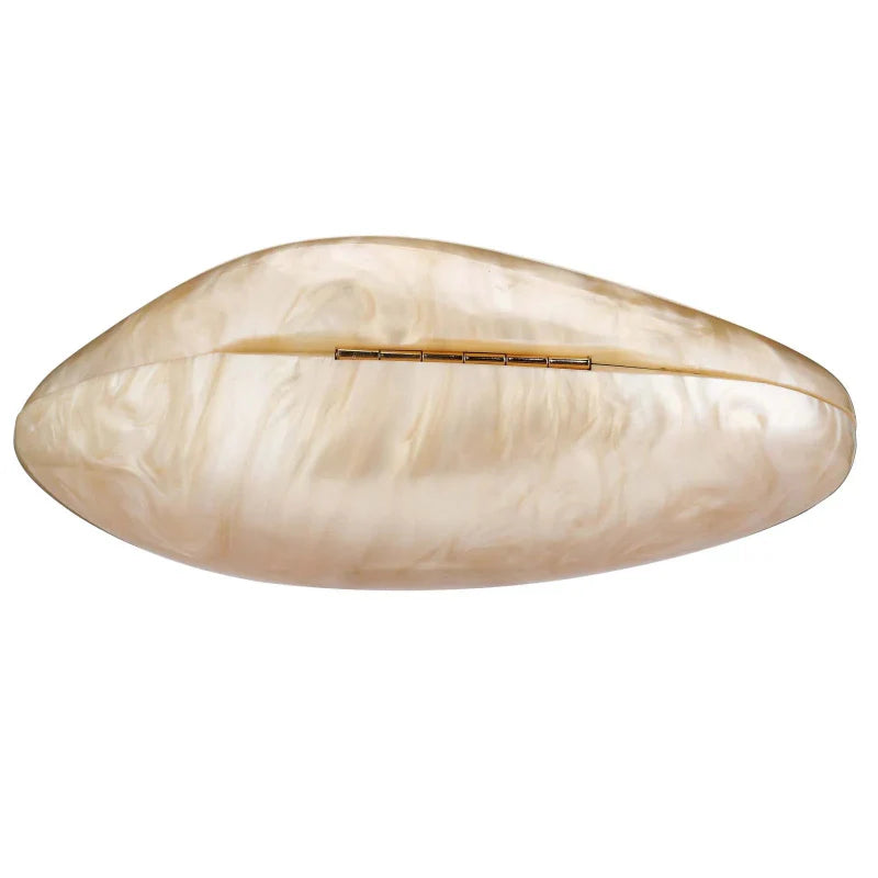 Acrylic Shell Clutch Bag with Chain Elegant Shoulder Handbag Purse