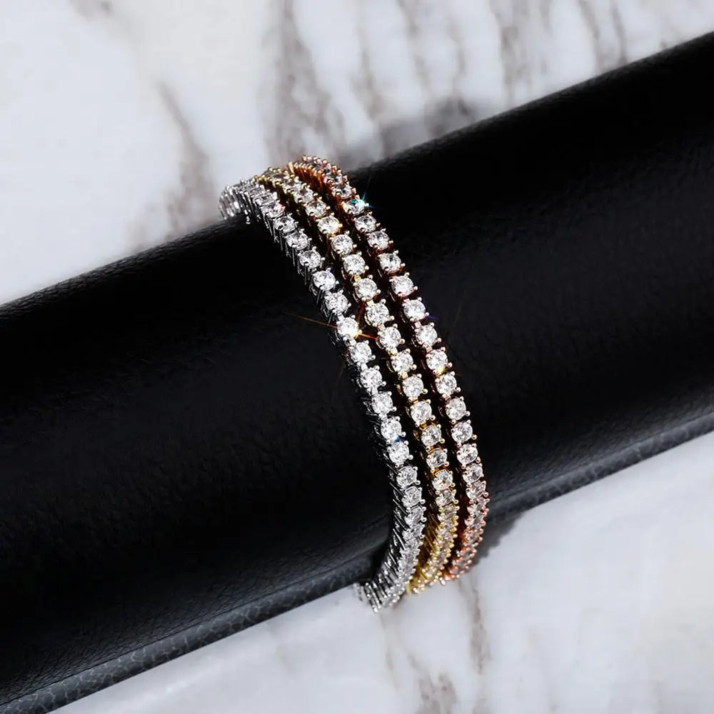 Adjustable 3MM Row Cubic Zirconia Anklet Fashion Charm Jewelry
