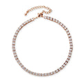 Adjustable 3MM Row Cubic Zirconia Anklet Fashion Charm Jewelry