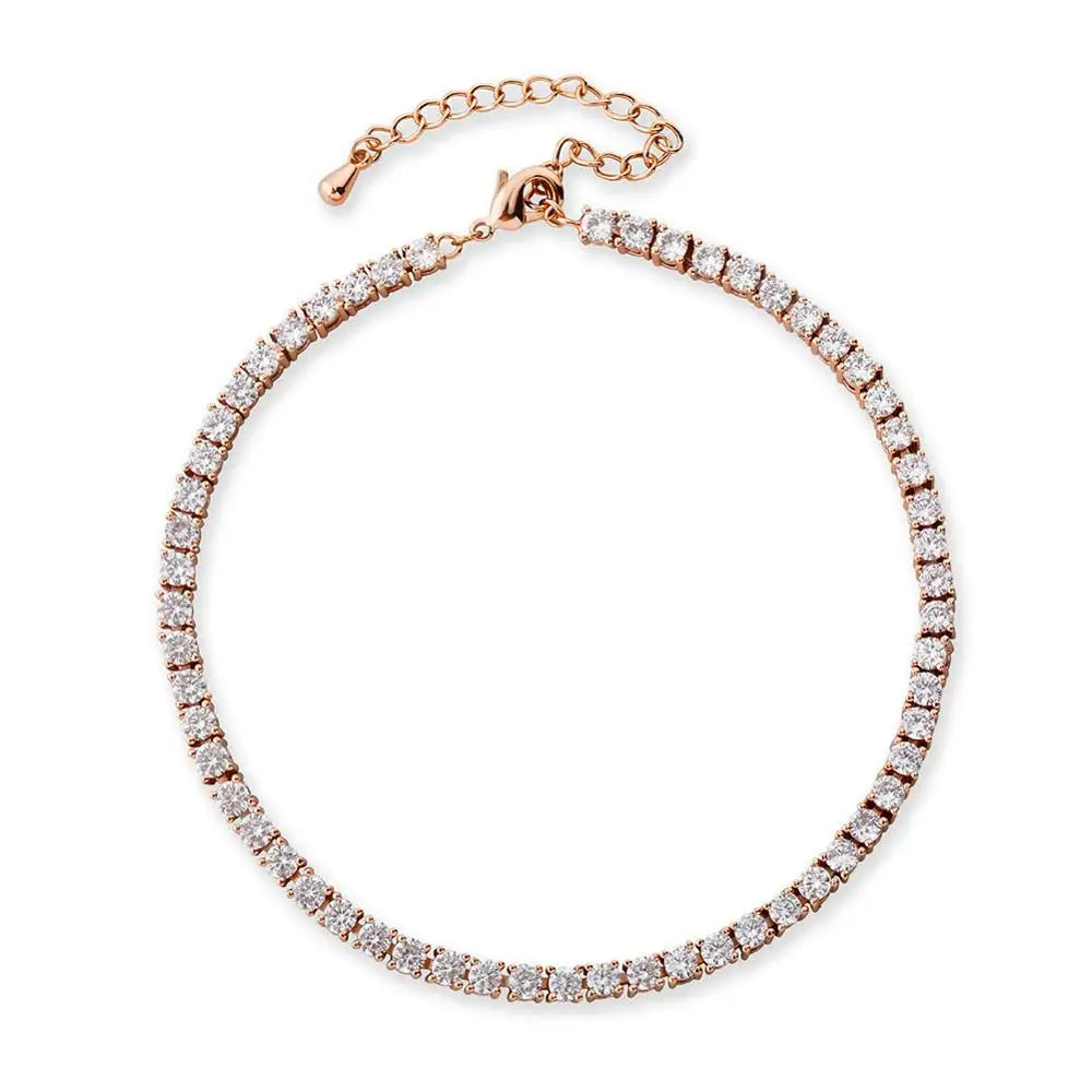 Adjustable 3MM Row Cubic Zirconia Anklet Fashion Charm Jewelry