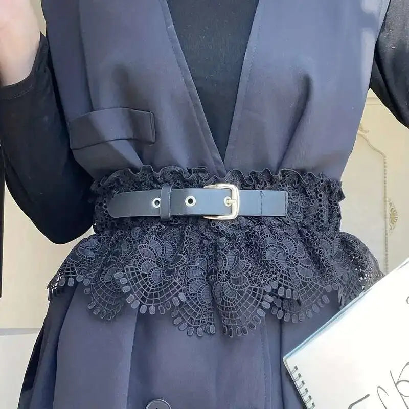 Adjustable Tie Waist Belt Elastic Bow Lace Dress Belt Fashion Waistband