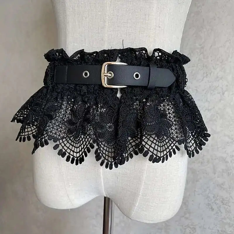 Adjustable Tie Waist Belt Elastic Bow Lace Dress Belt Fashion Waistband