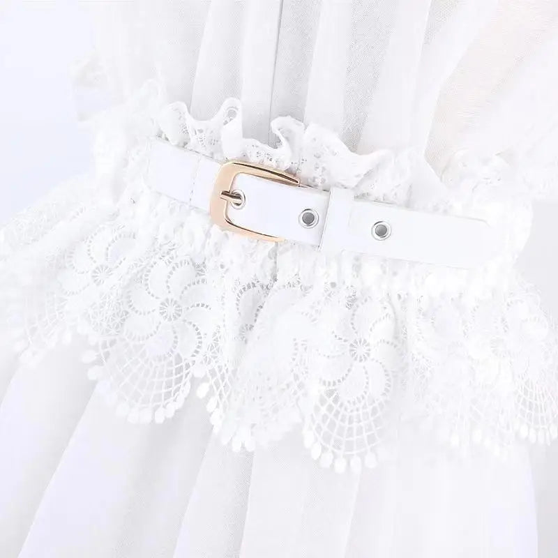 Adjustable Tie Waist Belt Elastic Bow Lace Dress Belt Fashion Waistband