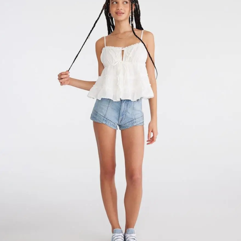 Aeropostale High-Rise Micro Denim Shorty Shorts for Women