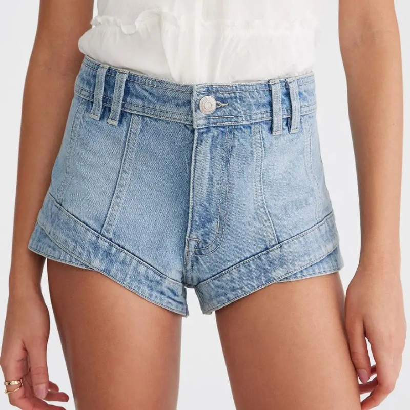 Aeropostale High-Rise Micro Denim Shorty Shorts for Women