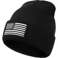 American Flag Embroidered Beanie Hat Winter Warm Black Knitted Hat
