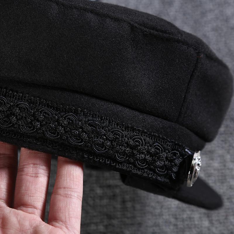 Arimonz Cotton Unisex Black Classic Newsboy Hat