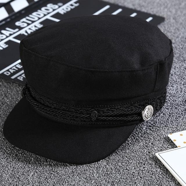 Arimonz Cotton Unisex Black Classic Newsboy Hat