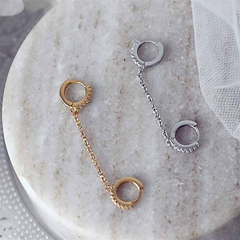 Crystal Zircon Chain Earring