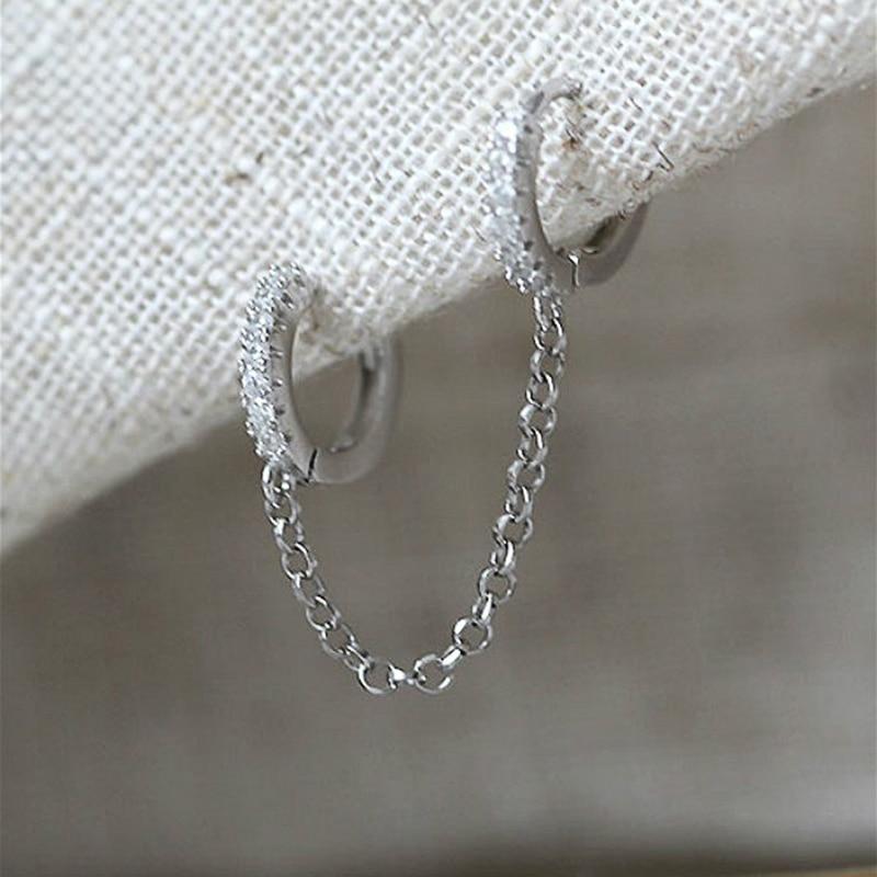 Crystal Zircon Chain Earring