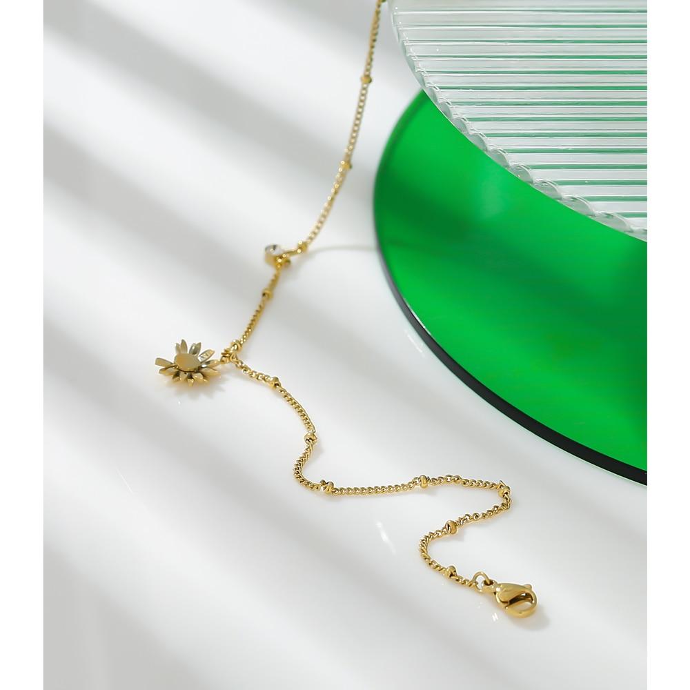 Daisy Charm Chain Anklet for Women Trendy Jewelry