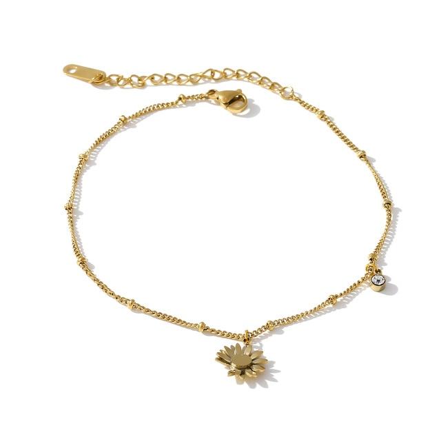 Daisy Charm Chain Anklet for Women Trendy Jewelry