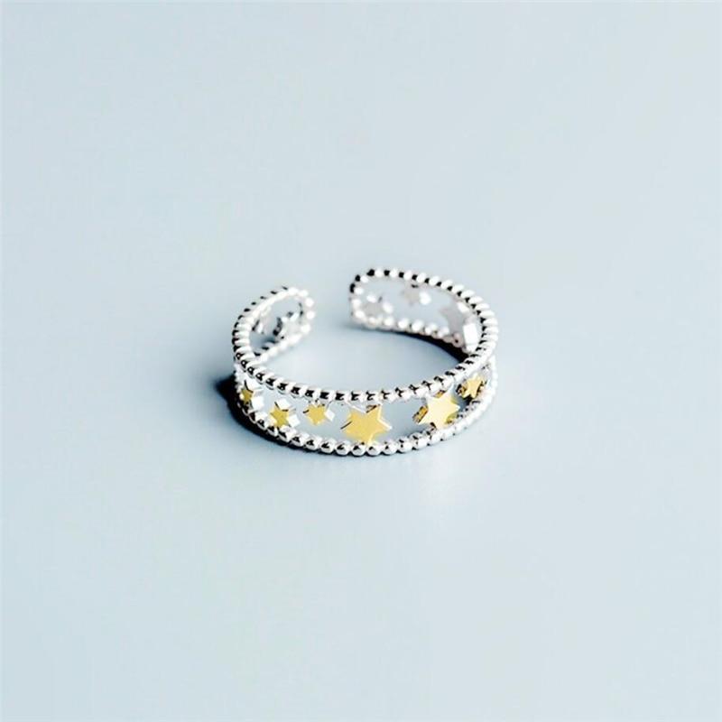 Double Layer Cute Star Ring Women Adjustable Ring