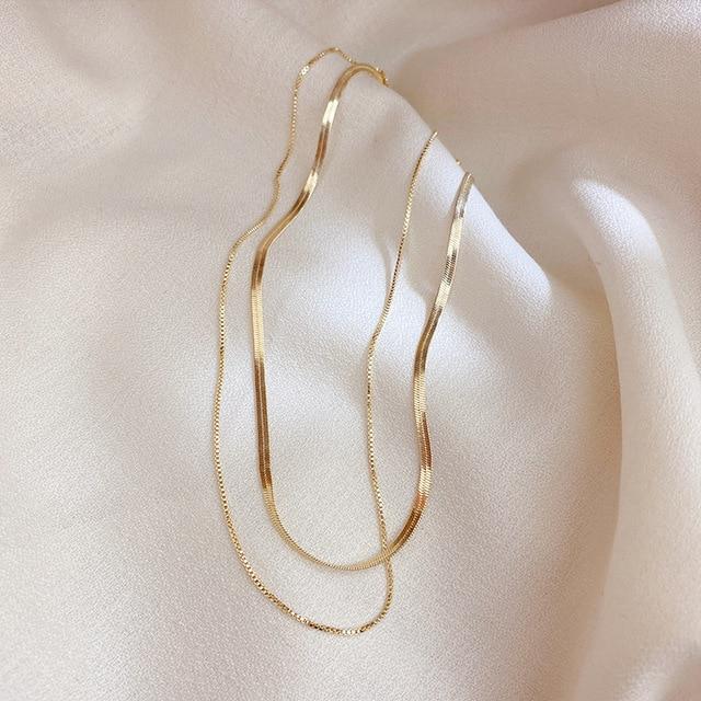 Double Layered Chains Necklace