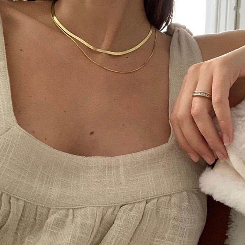 Double Layered Chains Necklace