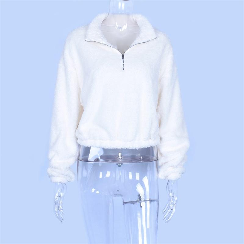 Faux Lambswool Pullover Crop Top