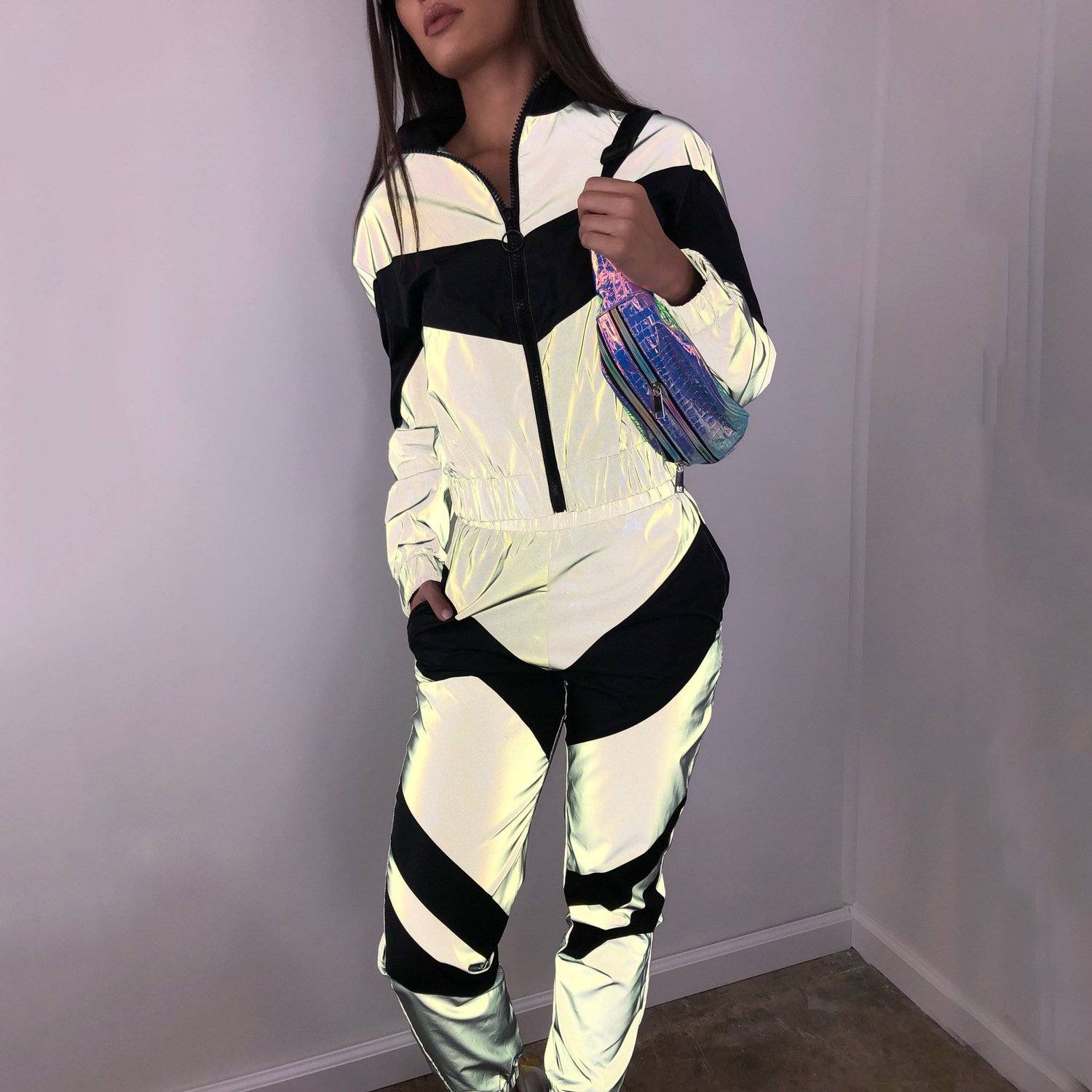 Glow Jacket & Trousers Tracksuits Set