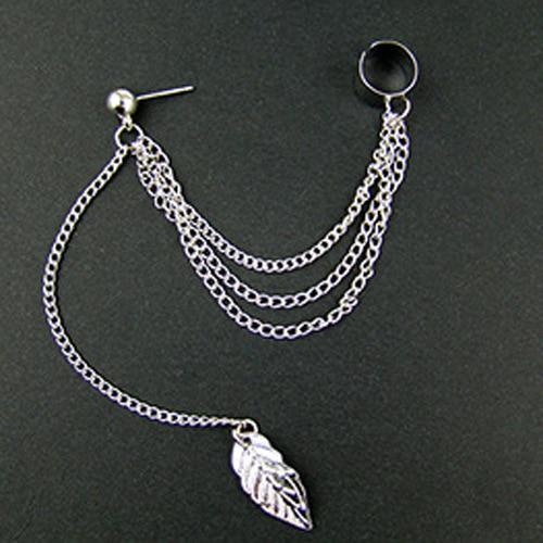 Leaf Tassel Earrings For Women Fashionable Personality Metal Ear Clip