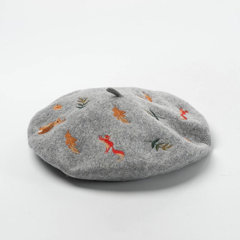 Nature Inspired Embroidered Beret