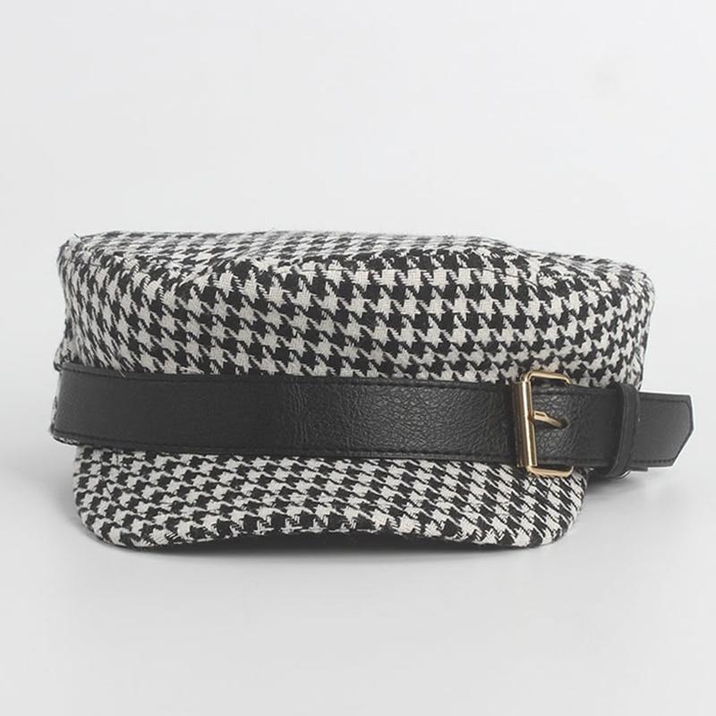 Plaid Belt Visor Cap