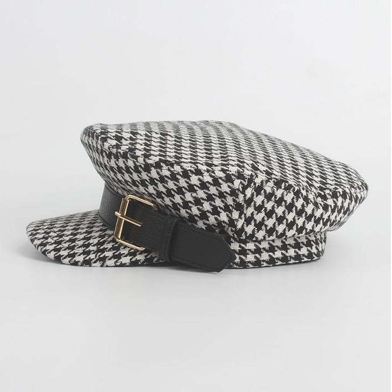 Plaid Belt Visor Cap