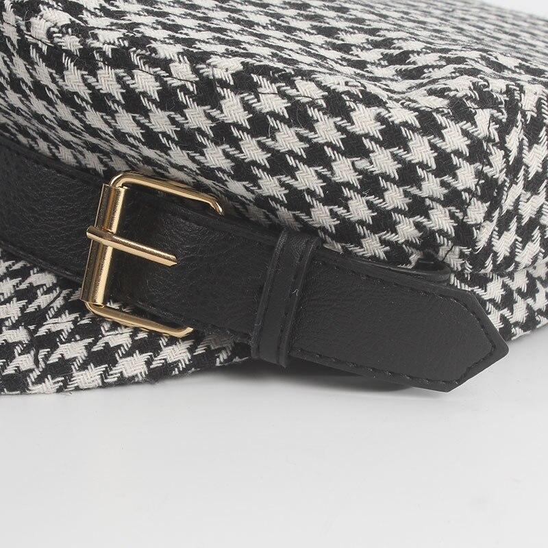 Plaid Belt Visor Cap