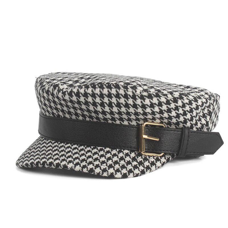 Plaid Belt Visor Cap