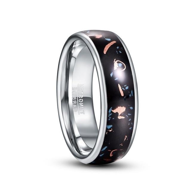 Rhodium Plated Retro Copper Shavings Ring