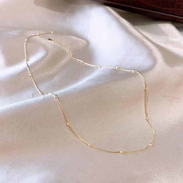 Round Bead Snake Chain Necklace