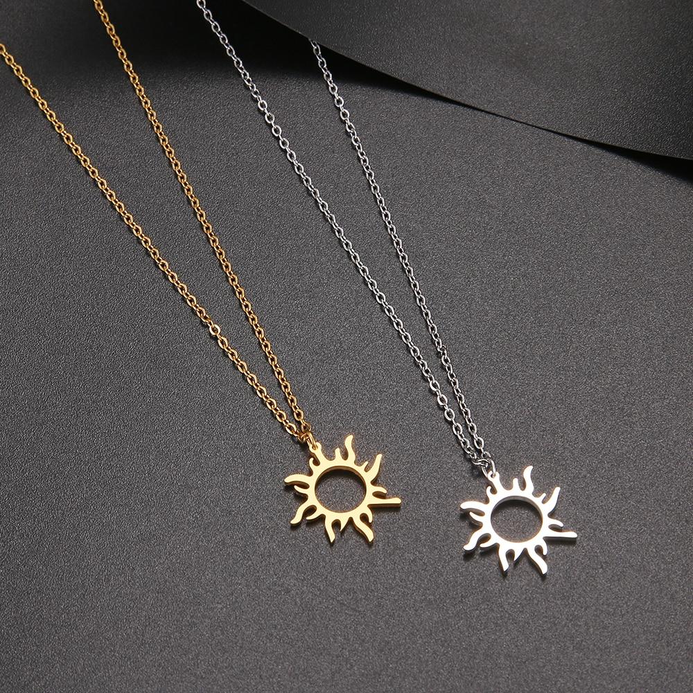 Sun Pendant Necklaces Charm Women Fashion Jewelry