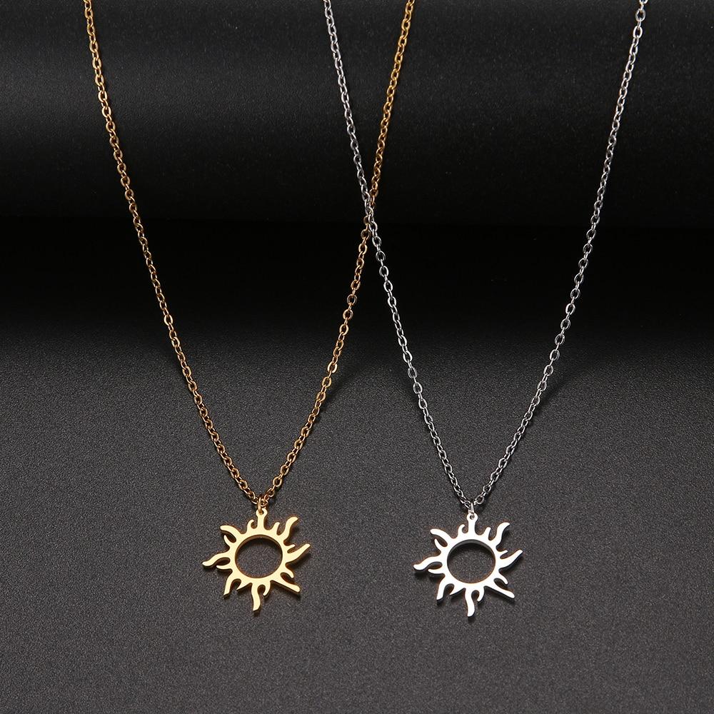 Sun Pendant Necklaces Charm Women Fashion Jewelry