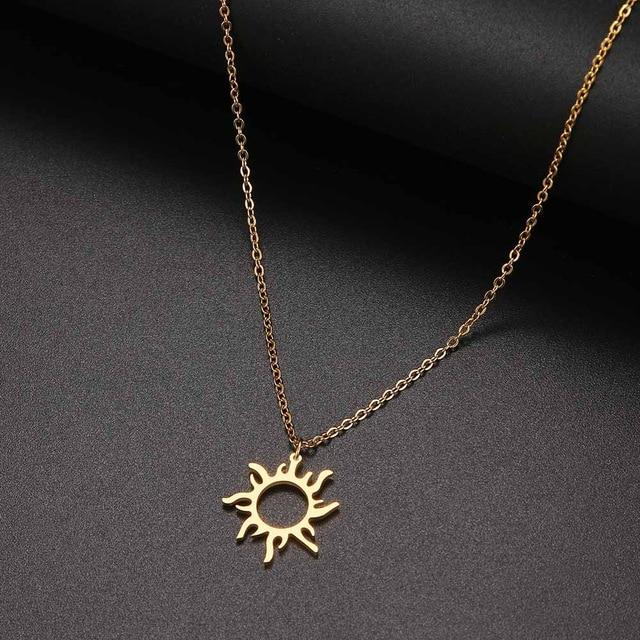 Sun Pendant Necklaces Charm Women Fashion Jewelry