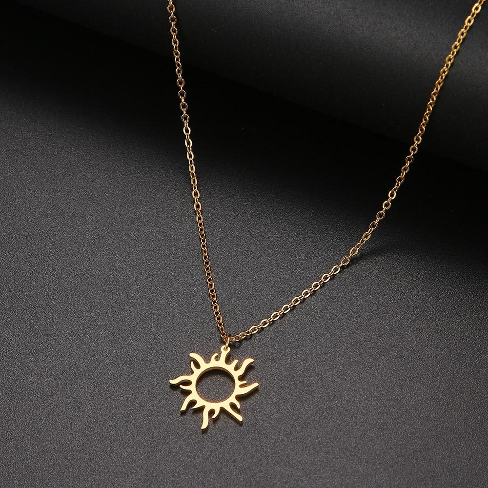 Sun Pendant Necklaces Charm Women Fashion Jewelry